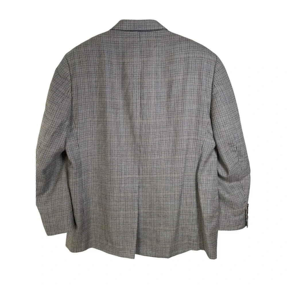 Lauren Ralph Lauren Sz 46 Houndstooth Plaid Blazer Lined Silk Blend Sport‎ Coat